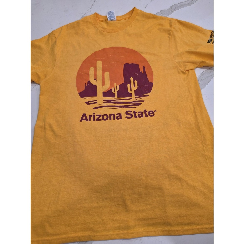 Arizona State Sun Devil T Shirt Medium Yellow Pre-Owned‎ Fight Song